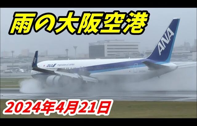 【伊丹空港】雨の大阪空港撮影記　2024年4月21日お昼　伊丹スカイパーク【ジェットスプラッシュ】