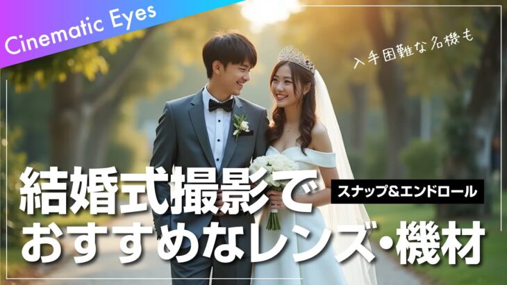 【結婚式】撮影でおすすめなレンズ・機材を紹介！スナップ写真&撮って出しエンドロール｜今ではもう手に入らない幻の機材も！｜Cinematic Eyes