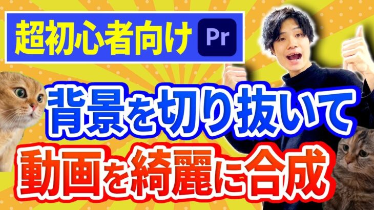 【動画編集初心者向け】PremireProで背景を切り抜いて(透過させて)動画を合成する方法4選｜動画編集エフェクト